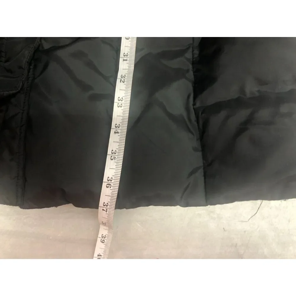 Cole Haan Down Puffer‎ Jacket Womens Med Black Hoodie Full Zip Outdoor Gorpcore